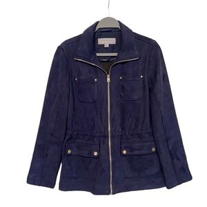 Marc New York navy blue gold zipper and buttons on pockets jacket S